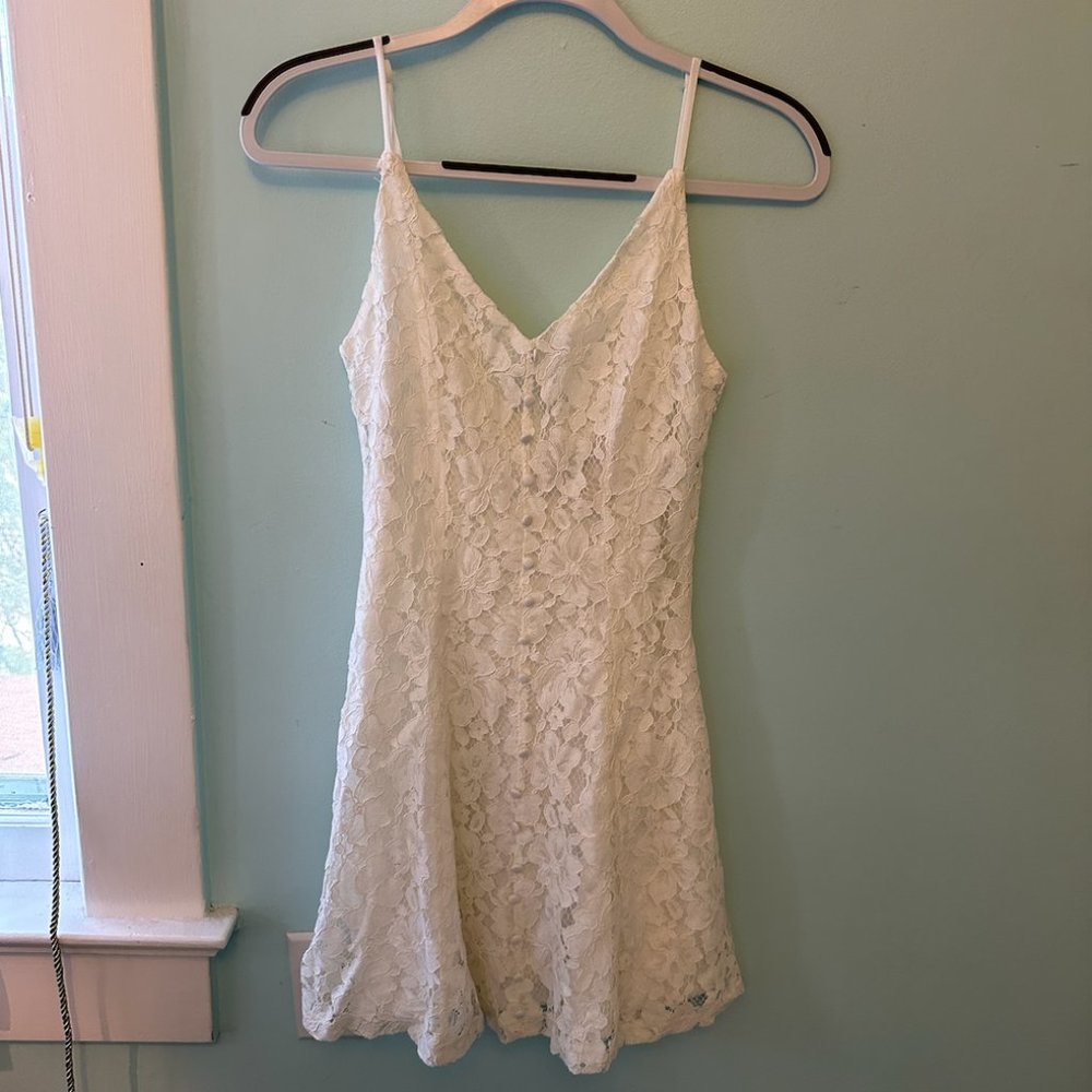Lulus Easy Love White Lace Skater Dress Sz. XS